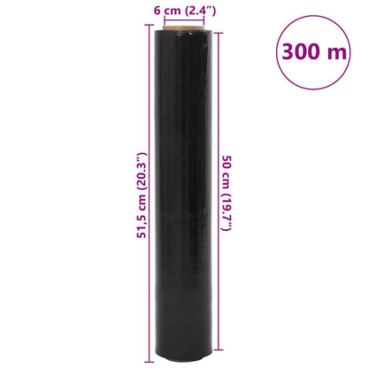 Stretch Film 2 pcs Black 17 μm 50 cm x 300 m