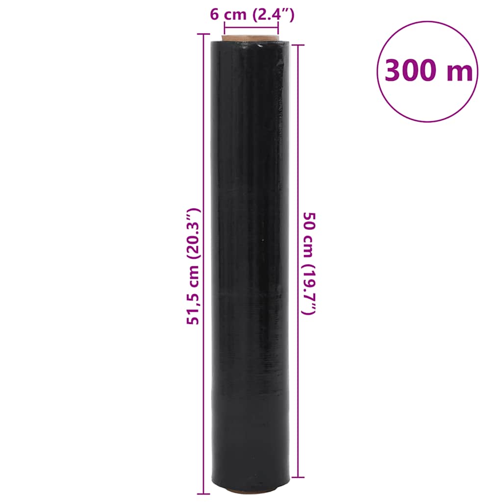 Stretch Film 2 pcs Black 20 μm 50 cm x 300 m
