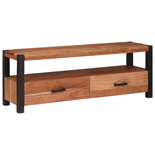 TV Cabinet with Drawer Brown 110 x 30 x 40 cm Solid acacia wood