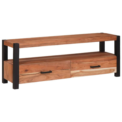 TV Cabinet with Drawer Brown 110 x 30 x 40 cm Solid acacia wood