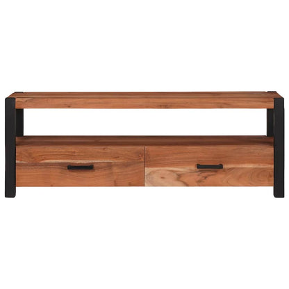 TV Cabinet with Drawer Brown 110 x 30 x 40 cm Solid acacia wood