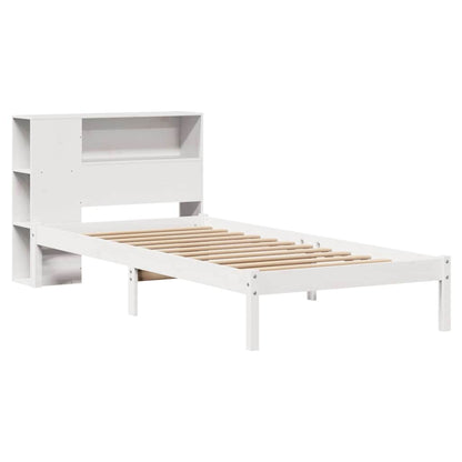 Bookcase Bed without Mattress White 75x190 cm Small Single Solid Wood Pine