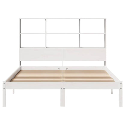 Bookcase Bed without Mattress White 160x200 cm Solid Wood Pine