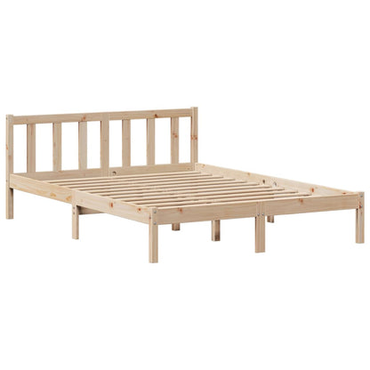 Bookcase Bed without Mattress 160x200 cm Solid Wood Pine