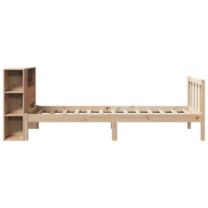 Bookcase Bed without Mattress 75x190 cm Small Single Solid Wood Pine