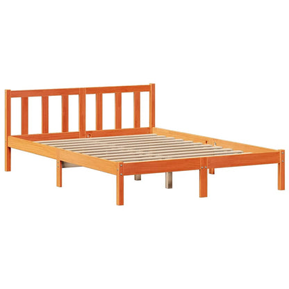 Bookcase Bed without Mattress Wax Brown 160x200 cm Solid Wood Pine