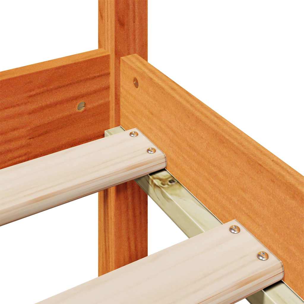 Bookcase Bed without Mattress Wax Brown 160x200 cm Solid Wood Pine
