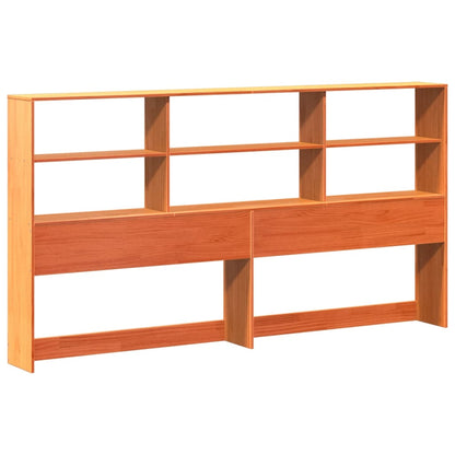 Bookcase Bed without Mattress Wax Brown 200x200 cm Solid Wood Pine
