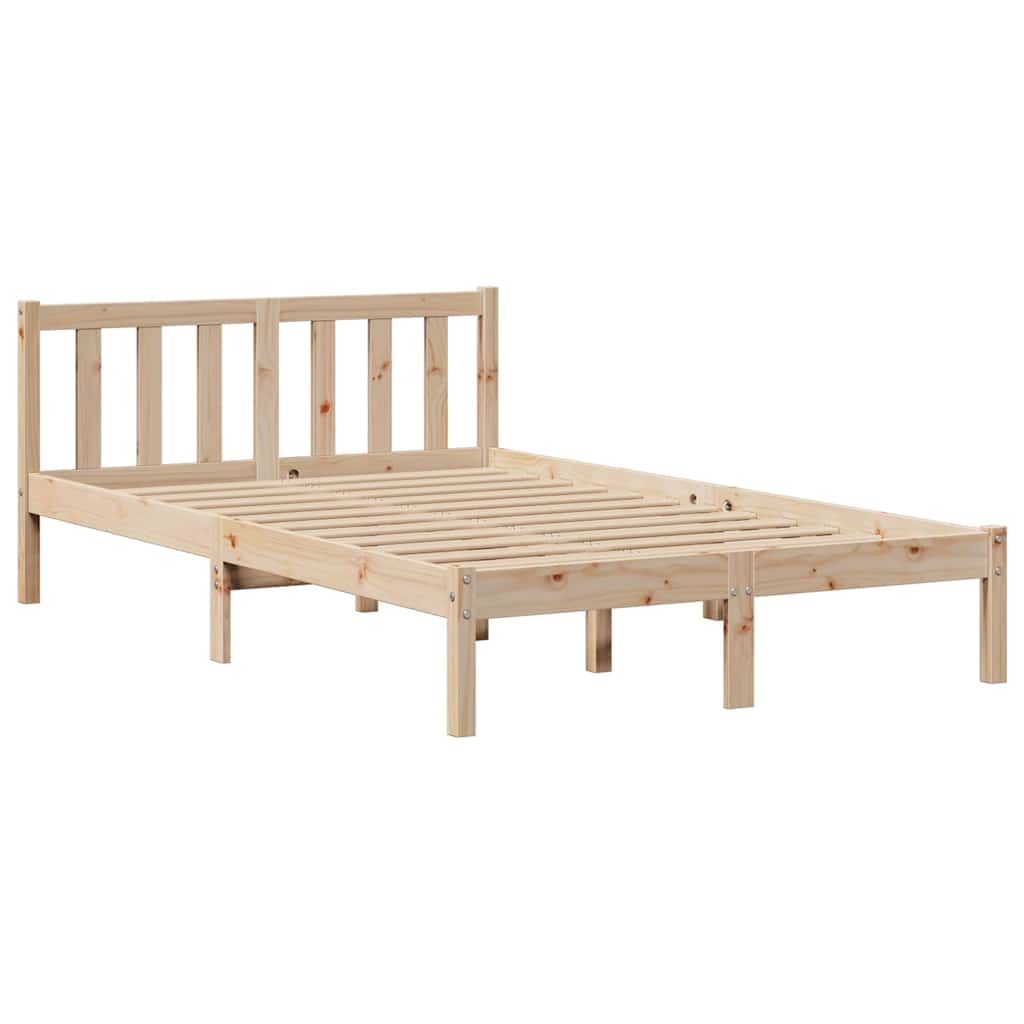 Bookcase Bed without Mattress 135x190 cm Double Solid Wood Pine