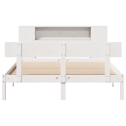 Bookcase Bed without Mattress White 120x190 cm Small Double Solid Wood Pine