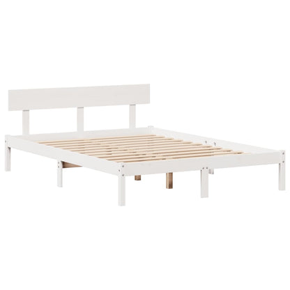 Bookcase Bed without Mattress White 120x190 cm Small Double Solid Wood Pine