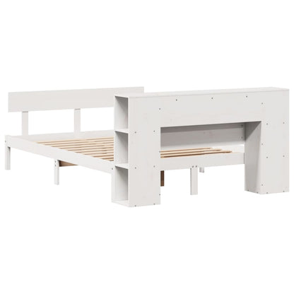 Bookcase Bed without Mattress White 120x190 cm Small Double Solid Wood Pine