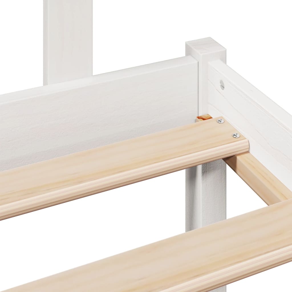 Bookcase Bed without Mattress White 120x190 cm Small Double Solid Wood Pine