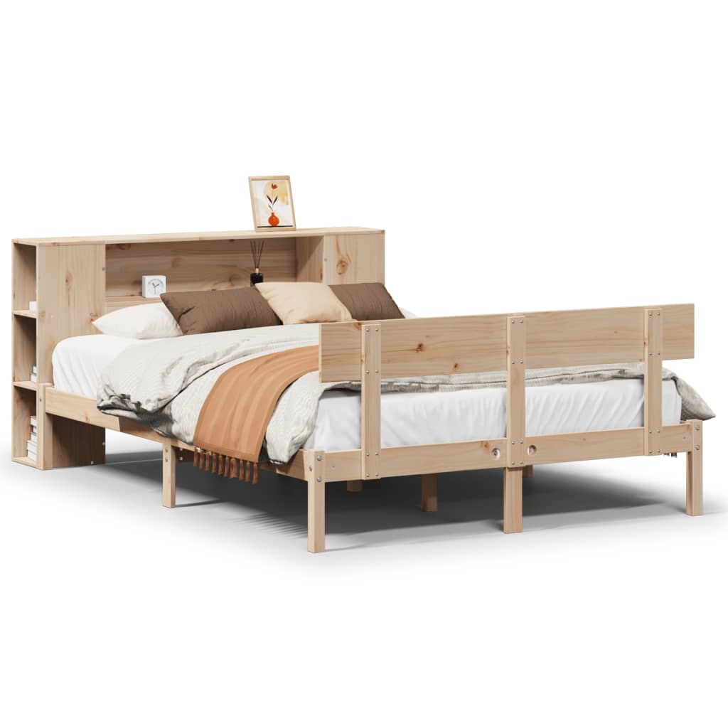 Bookcase Bed without Mattress 160x200 cm Solid Wood Pine