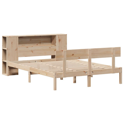 Bookcase Bed without Mattress 160x200 cm Solid Wood Pine