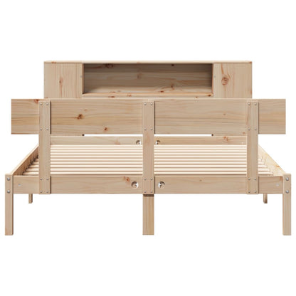 Bookcase Bed without Mattress 160x200 cm Solid Wood Pine