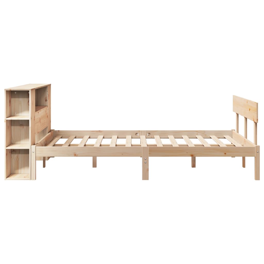 Bookcase Bed without Mattress 160x200 cm Solid Wood Pine