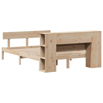 Bookcase Bed without Mattress 160x200 cm Solid Wood Pine