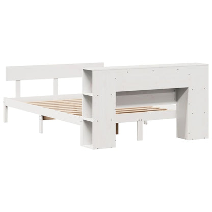 Bookcase Bed without Mattress White 160x200 cm Solid Wood Pine