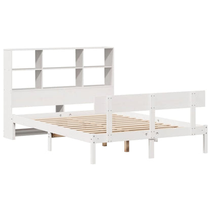 Bookcase Bed without Mattress White 160x200 cm Solid Wood Pine