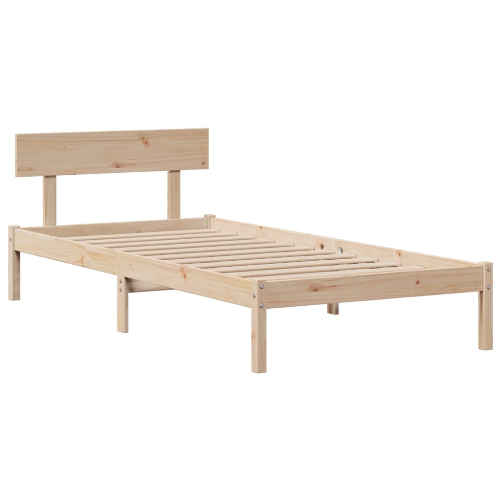 Bookcase Bed without Mattress 90x200 cm Solid Wood Pine
