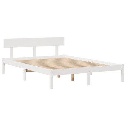 Bookcase Bed without Mattress White 160x200 cm Solid Wood Pine
