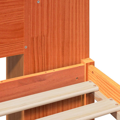 Bookcase Bed without Mattress Wax Brown 140x200 cm Solid Wood Pine
