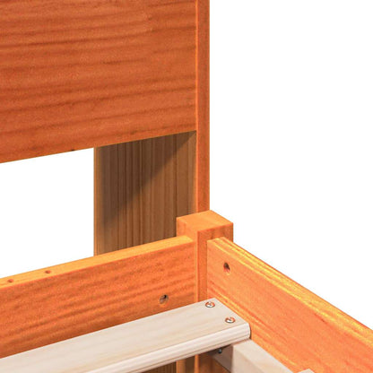 Bookcase Bed without Mattress Wax Brown 200x200 cm Solid Wood