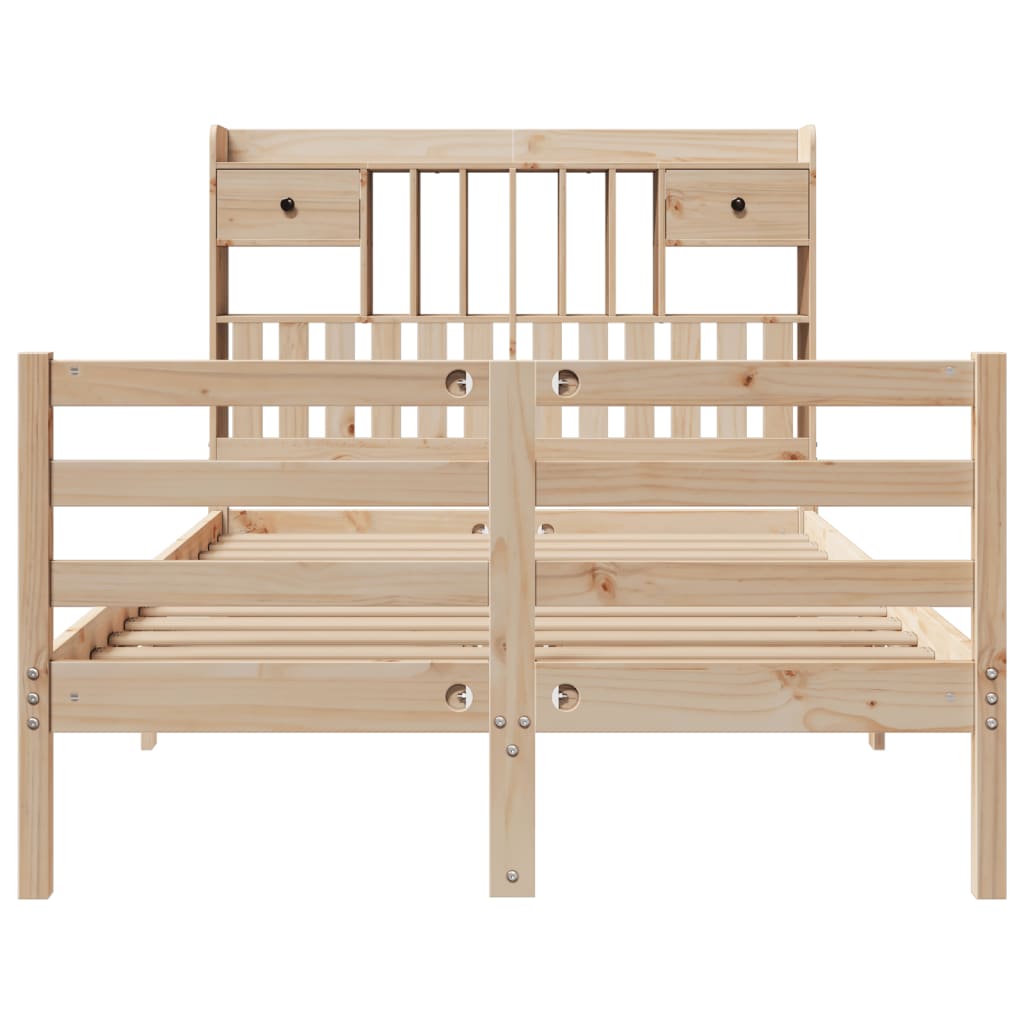 Bookcase Bed without Mattress 135x190 cm Doouble Solid Wood Pine