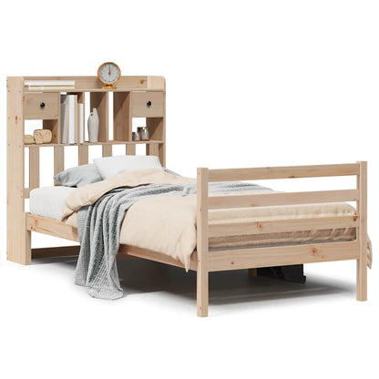 Bookcase Bed without Mattress 90x200 cm Solid Wood Pine