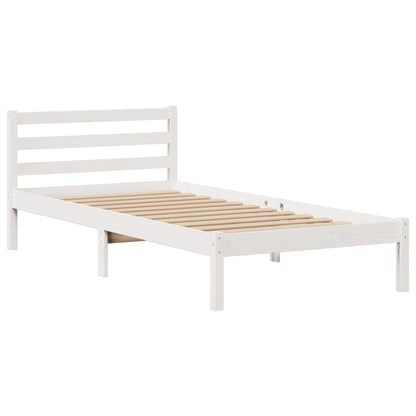 Bookcase Bed without Mattress White 90x200 cm Solid Wood Pine