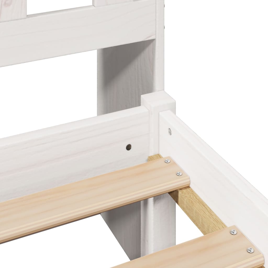 Bookcase Bed without Mattress White 160x200 cm Solid Wood Pine