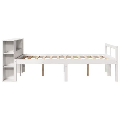 Bookcase Bed without Mattress White 140x200 cm Solid Wood Pine