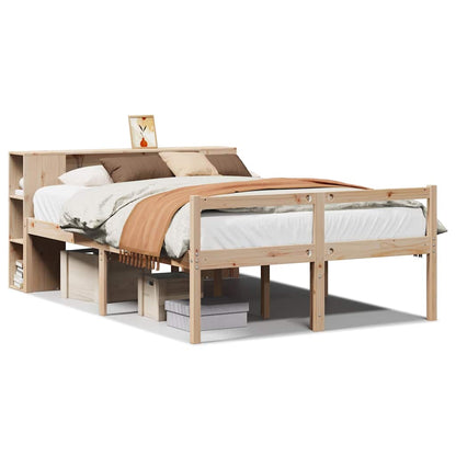 Bookcase Bed without Mattress 160x200 cm Solid Wood Pine
