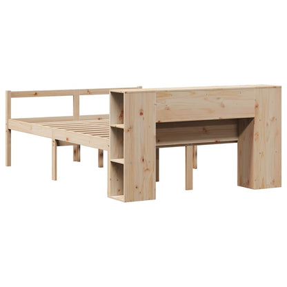 Bookcase Bed without Mattress 160x200 cm Solid Wood Pine