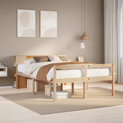 Bookcase Bed without Mattress 160x200 cm Solid Wood Pine