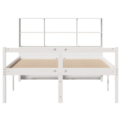 Bookcase Bed without Mattress White 160x200 cm Solid Wood Pine