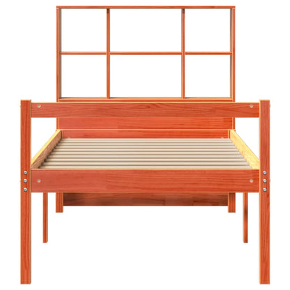 Bookcase Bed without Mattress Wax Brown 75x190 cm Small Single Solid Wood