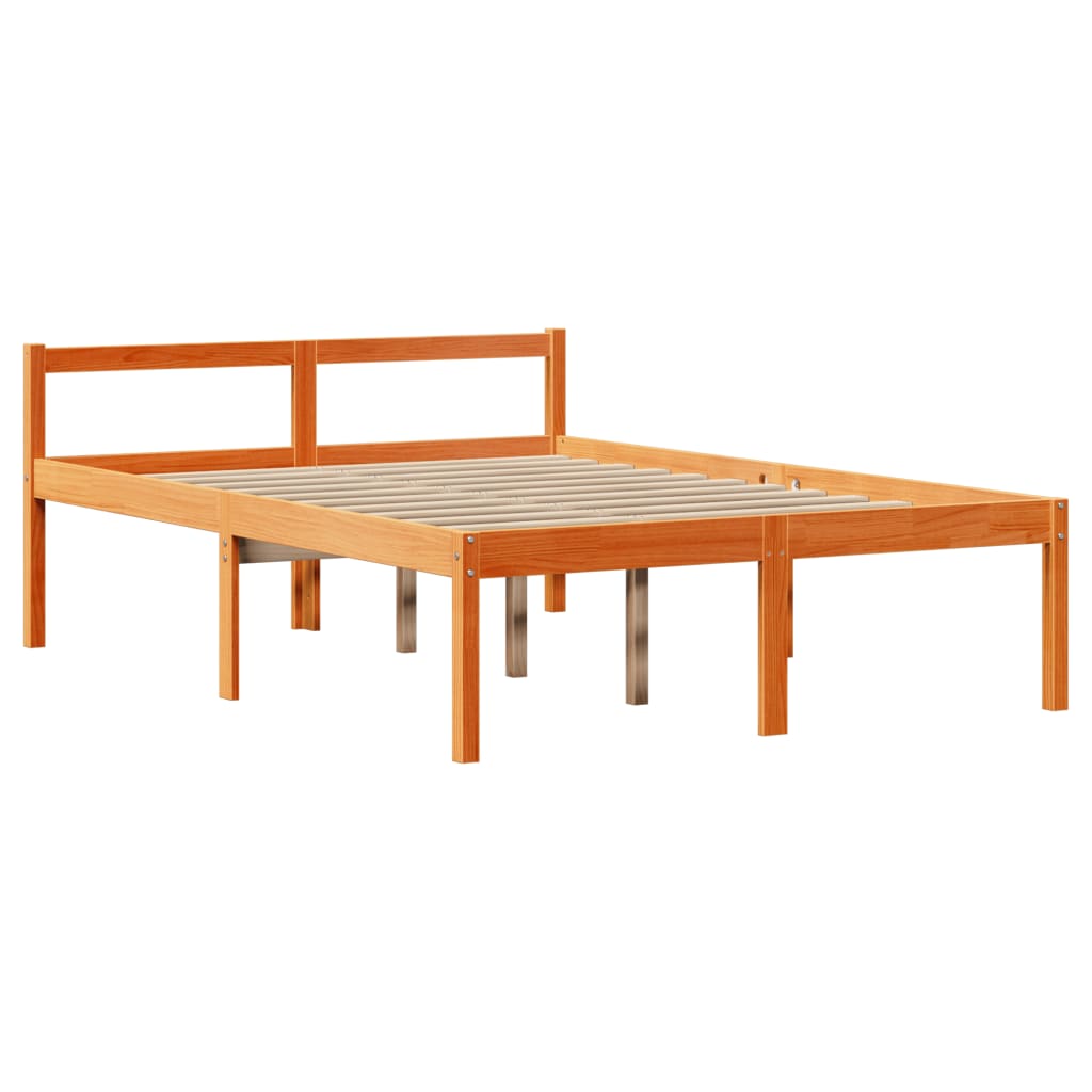 Bookcase Bed without Mattress Wax Brown 120x200 cm Solid Wood