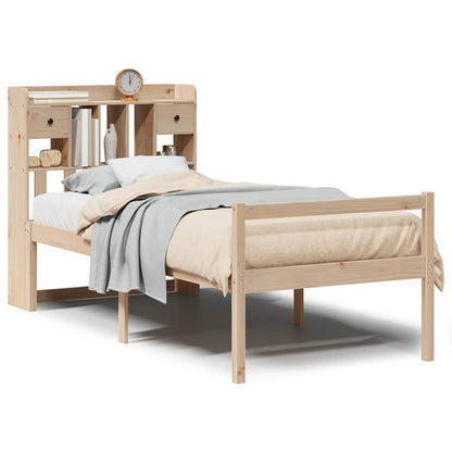 Bookcase Bed without Mattress 75x190 cm Small Single Solid Wood Pine