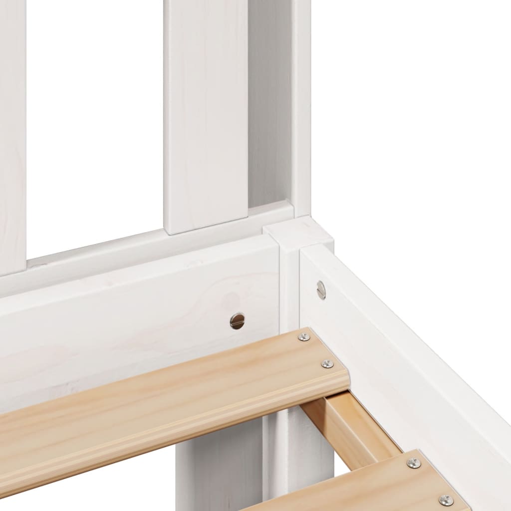 Bookcase Bed without Mattress White 140x190 cm Solid Wood Pine