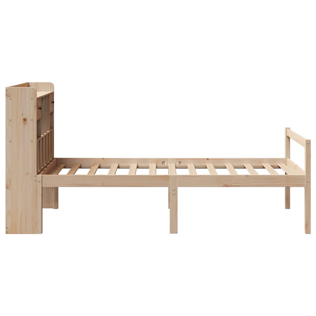 Bookcase Bed without Mattress 90x200 cm Solid Wood Pine