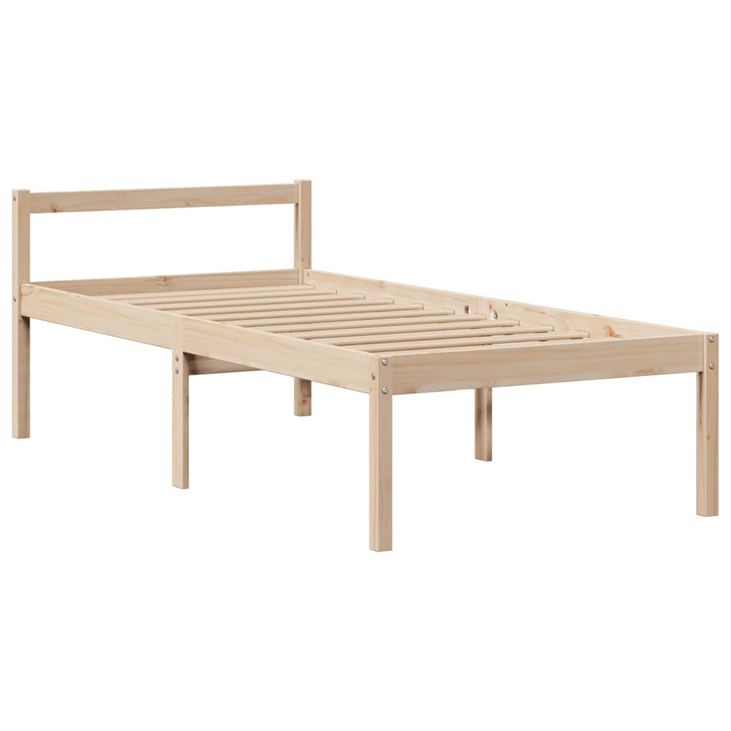 Bookcase Bed without Mattress 90x200 cm Solid Wood Pine