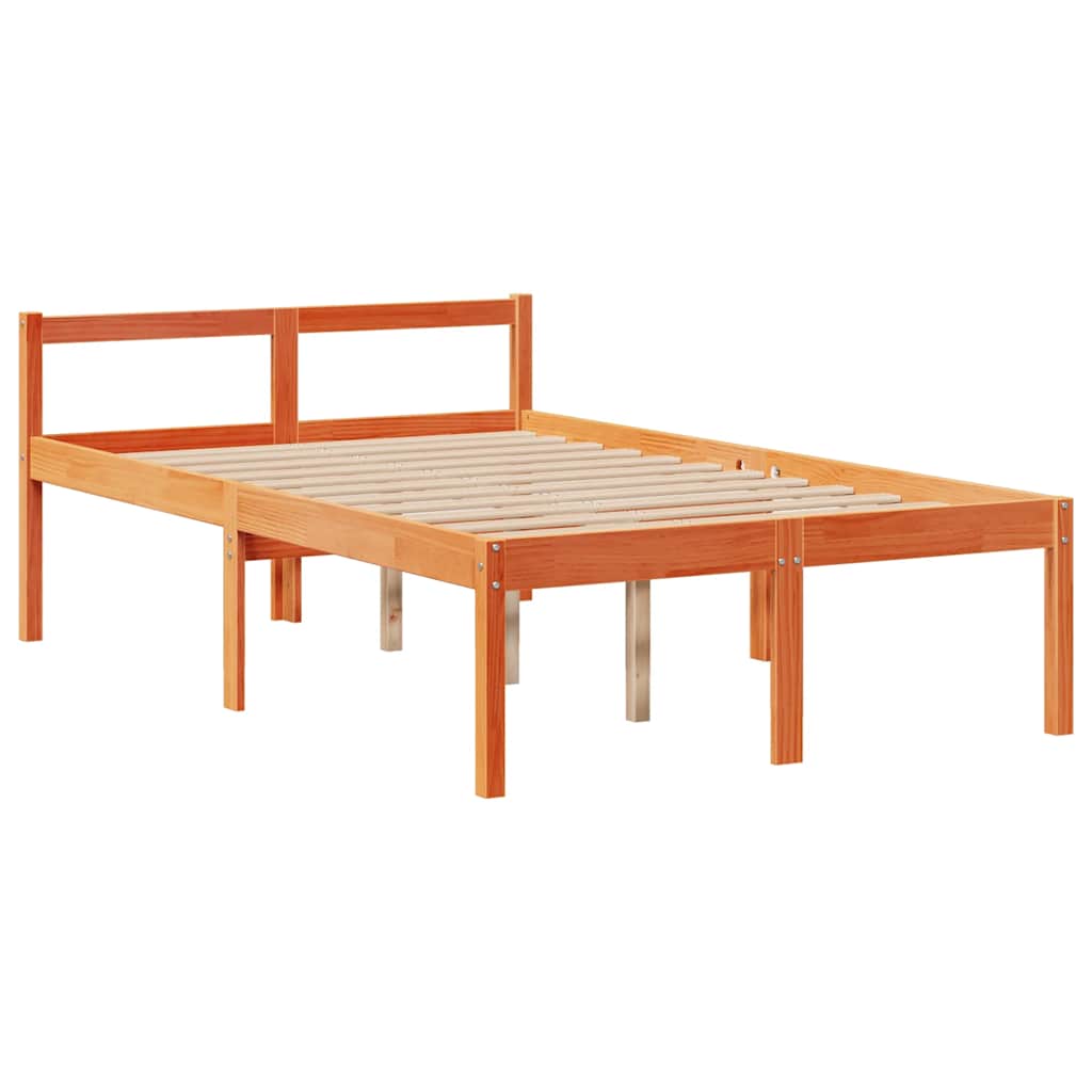 Bookcase Bed without Mattress Wax Brown 135x190 cm Doouble Solid Wood Pine