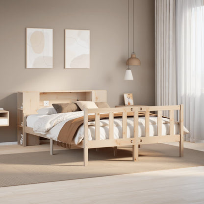 Bookcase Bed without Mattress 160x200 cm Solid Wood Pine