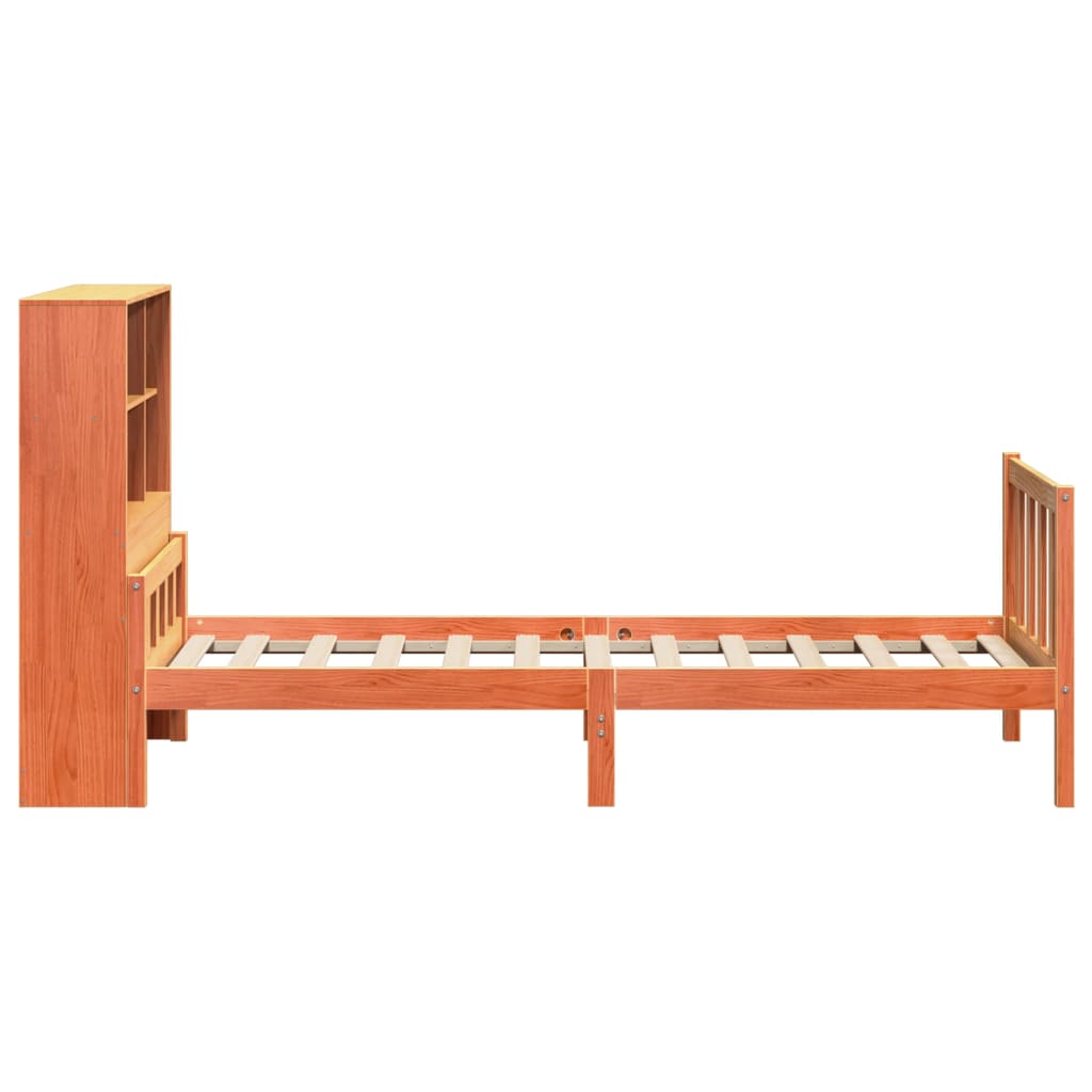 Bookcase Bed without Mattress Wax Brown 75x190 cm Small Single Solid Wood
