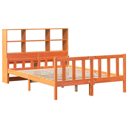 Bookcase Bed without Mattress Wax Brown 150x200 cm King Solid Wood