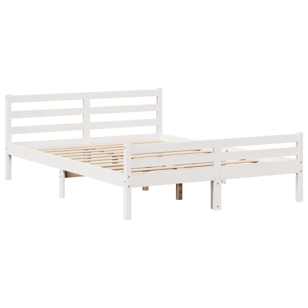 Bookcase Bed without Mattress White 140x200 cm Solid Wood Pine