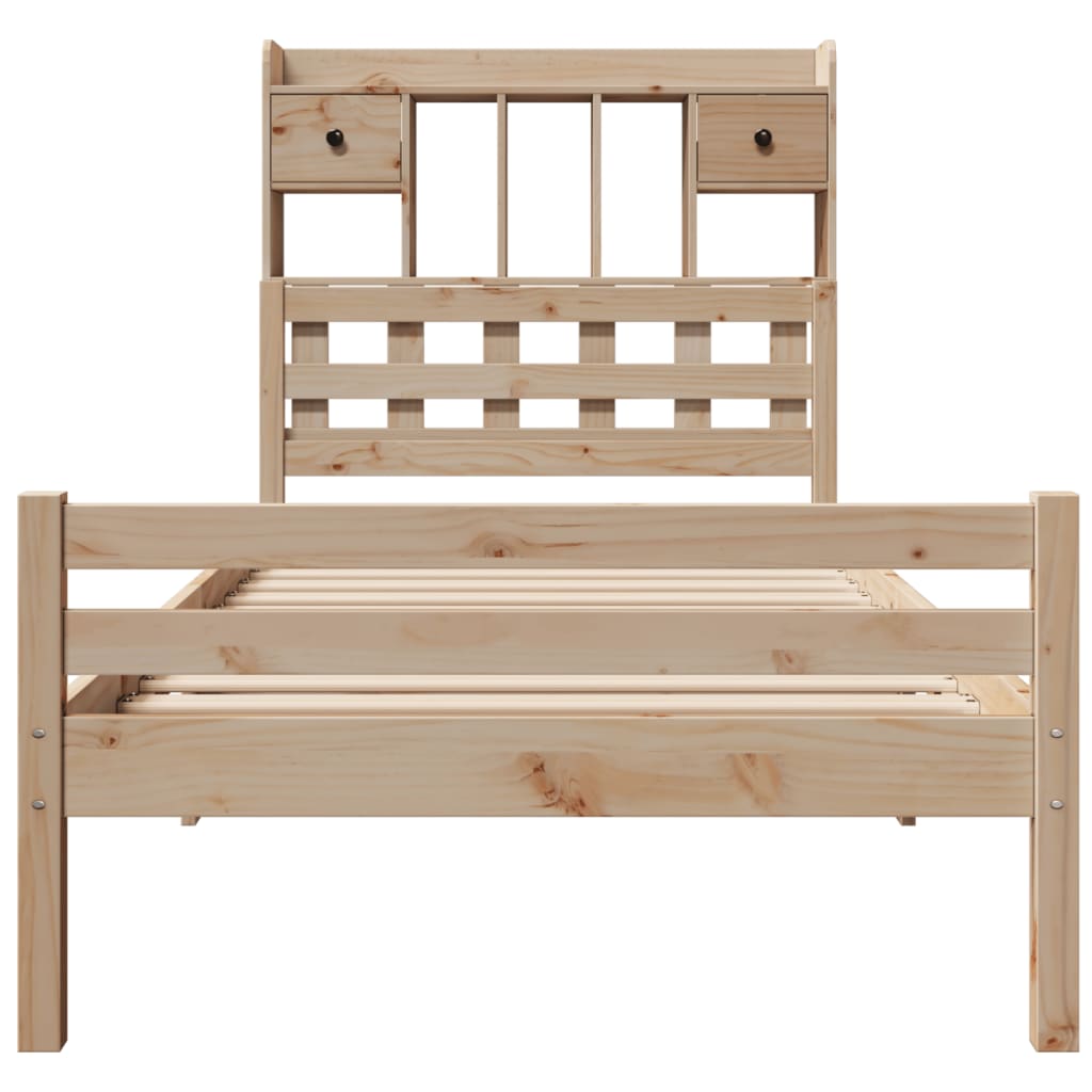 Bookcase Bed without Mattress 100x200cm Solid Wood Pine
