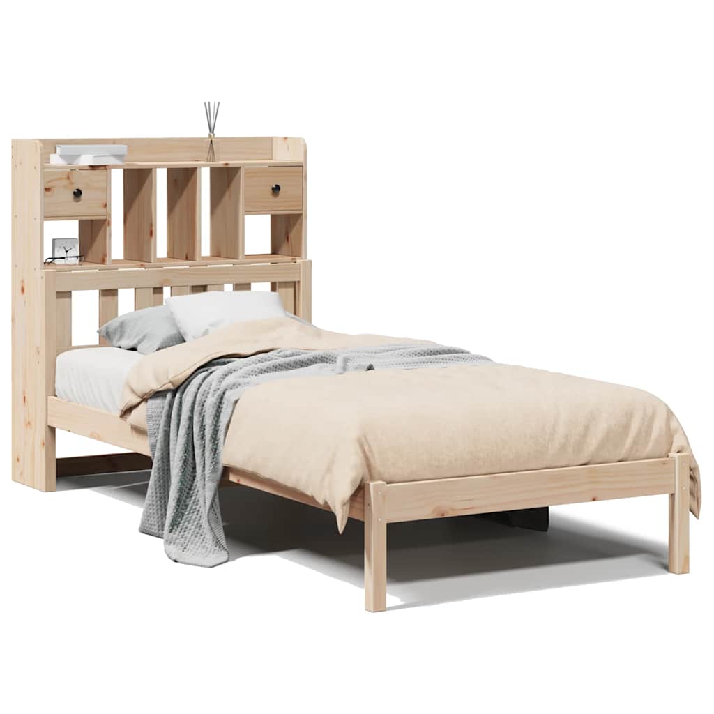 Bookcase Bed without Mattress 75x190 cm Small Single Solid Wood Pine